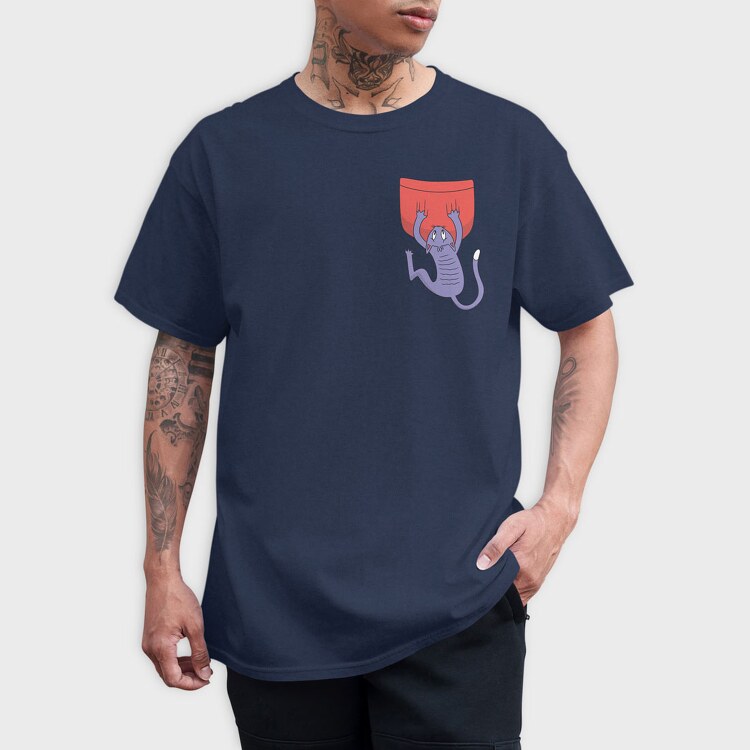 Cat Falling Pocket, Tricou Barbati (Unisex)