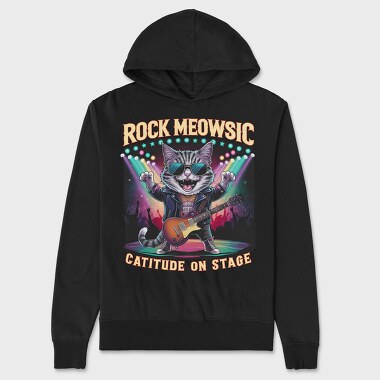 Rock Cat Rockstar, Hanorac Oversize Barbati (Unisex)