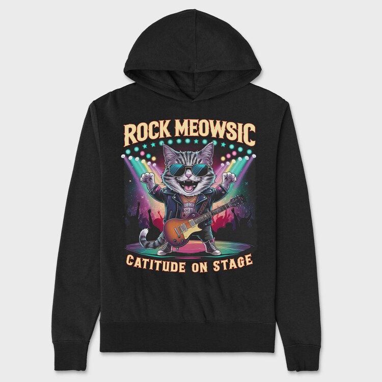 Rock Cat Rockstar, Hanorac Oversize Barbati (Unisex)