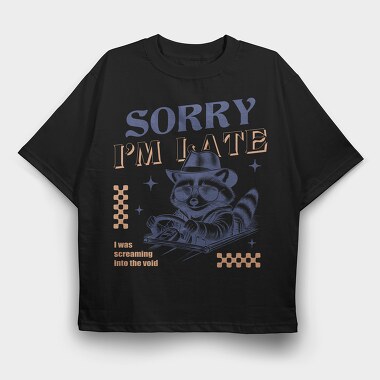 Raccoon Sorrierate, Tricou Oversize Barbati (Unisex)