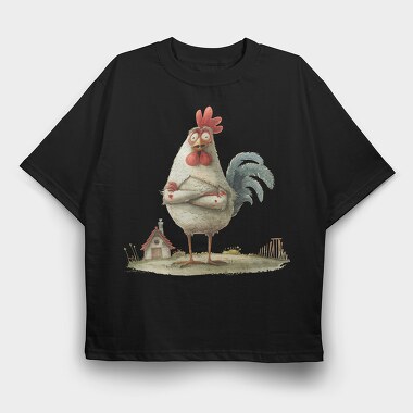 Rooster Hut Garden, Tricou Oversize Barbati (Unisex)