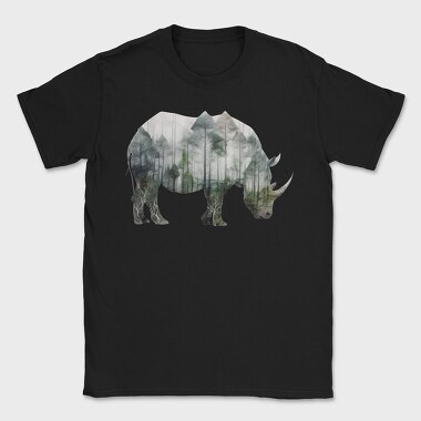 Rhino Forest Silhouette, Tricou Barbati (Unisex)