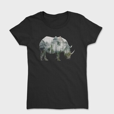Rhino Forest Silhouette, Tricou Femei