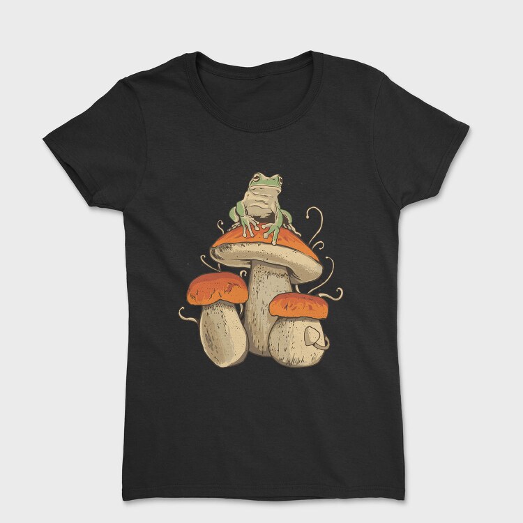 Cottagecore Mushroom Frog, Tricou Femei