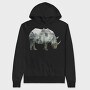Rhino Forest Silhouette, Hanorac Oversize Barbati (Unisex)