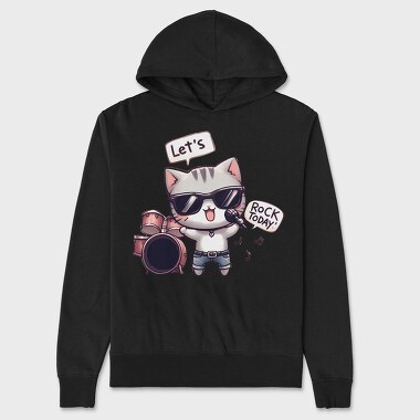 Rock Star Cat, Hanorac Oversize Barbati (Unisex)