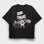 Rock Star Cat, Tricou Oversize Barbati (Unisex)
