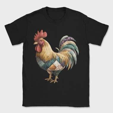 Rooster Patchwork, Tricou Barbati (Unisex)