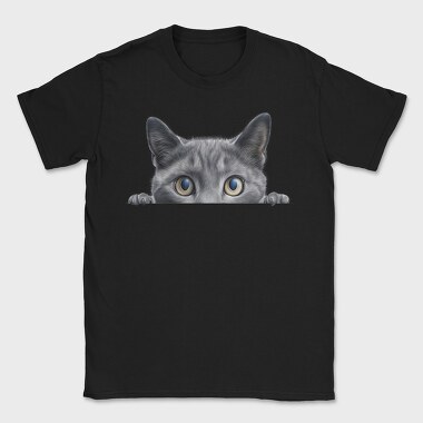 Russian Blue Peeking Cat, Tricou Barbati (Unisex)