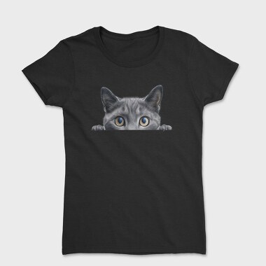 Russian Blue Peeking Cat, Tricou Femei