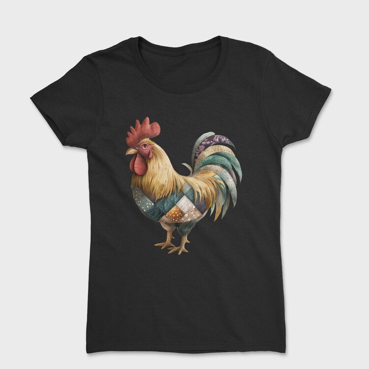 Rooster Patchwork, Tricou Femei