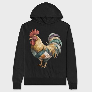 Rooster Patchwork, Hanorac Oversize Barbati (Unisex)