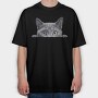 Russian Blue Peeking Cat, Tricou Oversize Barbati (Unisex)