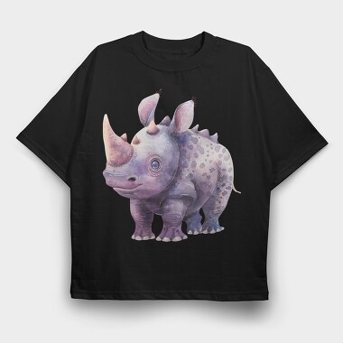 Rhino Purple Spots, Tricou Oversize Barbati (Unisex)
