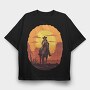 Cowgirl Sunset, Tricou Oversize Barbati (Unisex)