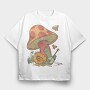 Cottagecore Snail, Tricou Oversize Barbati (Unisex)