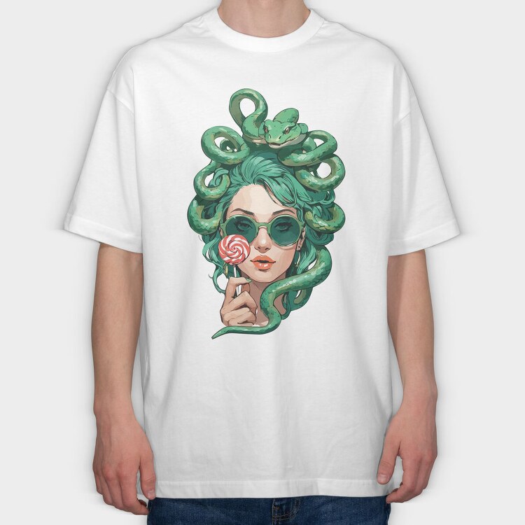 Modern Medusa With Sunglasses, Tricou Oversize Barbati (Unisex)