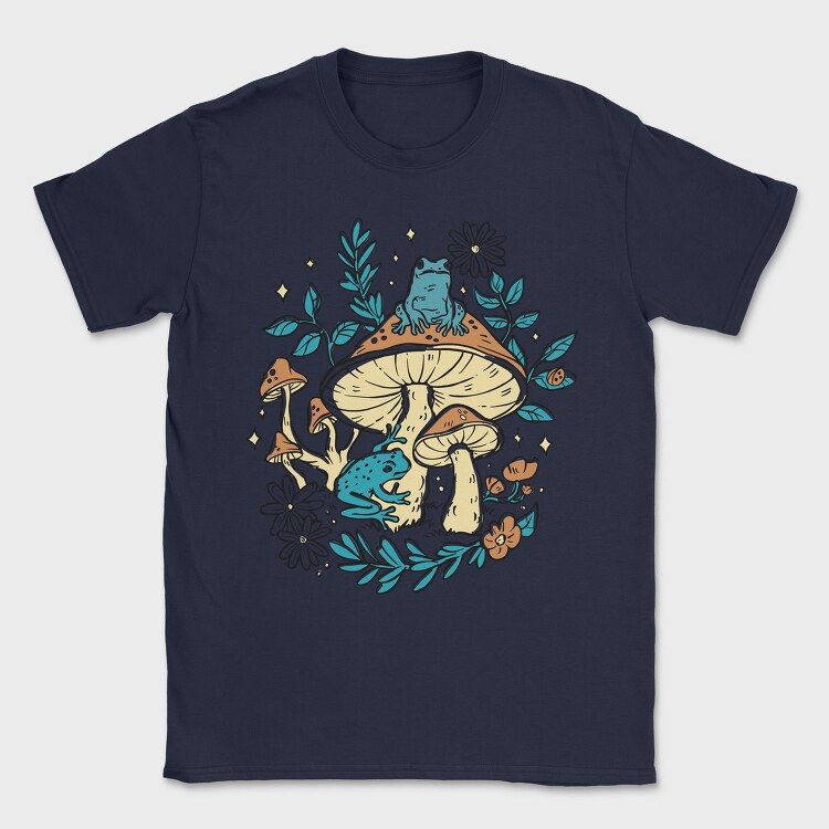Cottagecore Moshrooms Frogs, Tricou Barbati (Unisex)