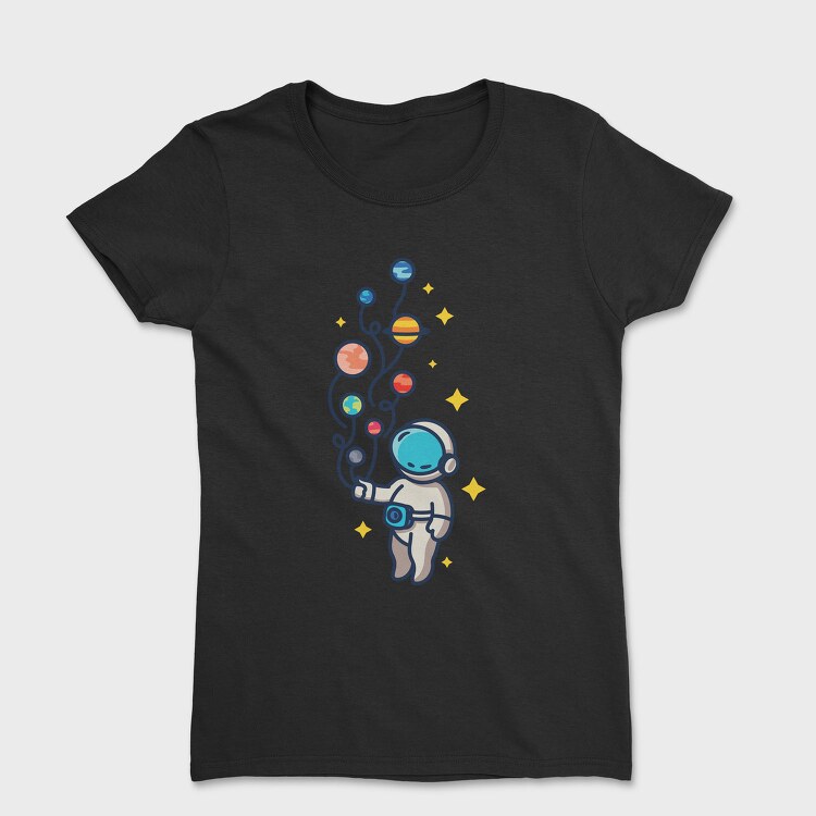 Astronaut And Balloon Planets, Tricou Femei
