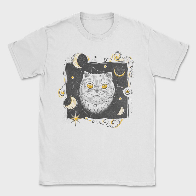 Cosmic White Cat, Tricou Barbati (Unisex)