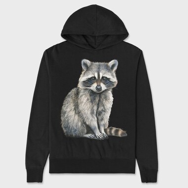 Raccoon Watercolor Clipart, Hanorac Oversize Barbati (Unisex)