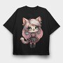Rockstar Cat Club, Tricou Oversize Barbati (Unisex)