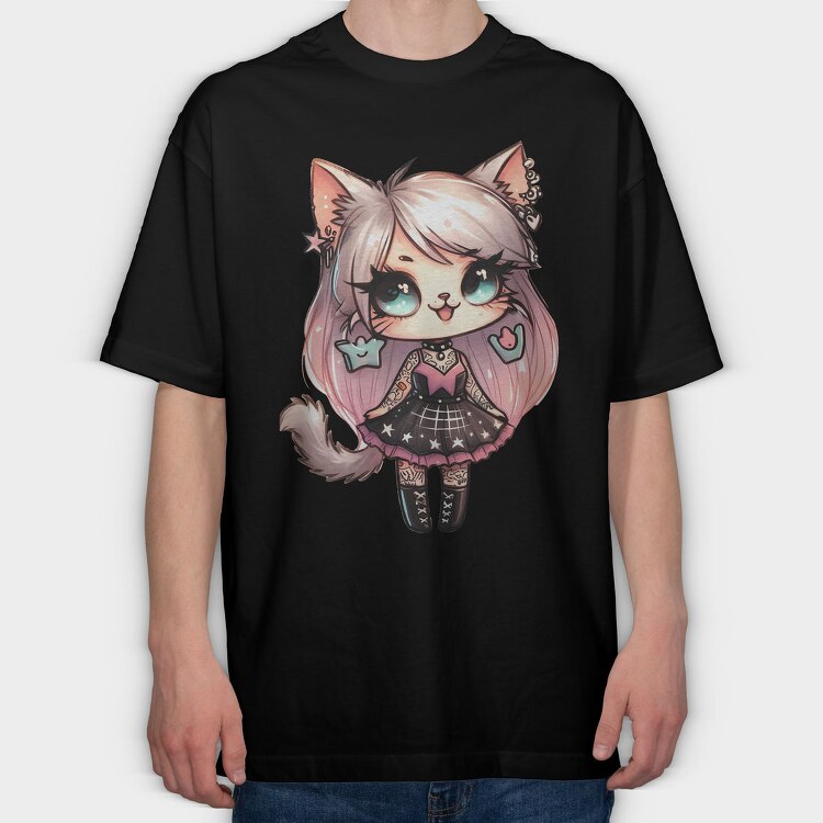 Rockstar Cat Club, Tricou Oversize Barbati (Unisex)
