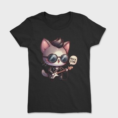 Rockstar Cat Guitarist, Tricou Femei