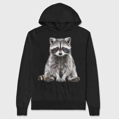 Raccoon Watercolor, Hanorac Oversize Barbati (Unisex)