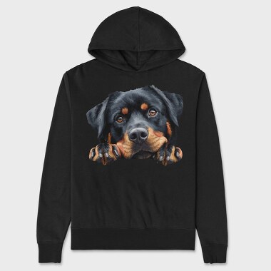 Rottweiler Lover Peeker, Hanorac Oversize Barbati (Unisex)