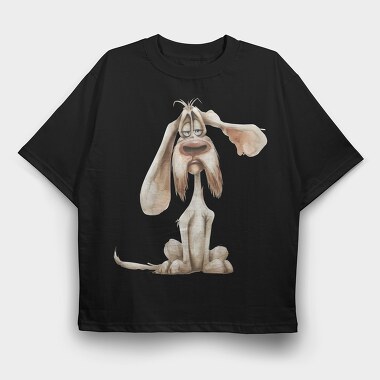 Sad Dog Eyebrows, Tricou Oversize Barbati (Unisex)