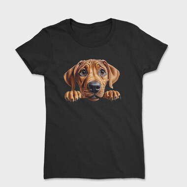 Rhodesian Ridgeback Peeking, Tricou Femei