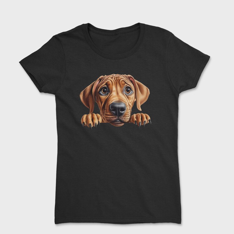 Rhodesian Ridgeback Peeking, Tricou Femei