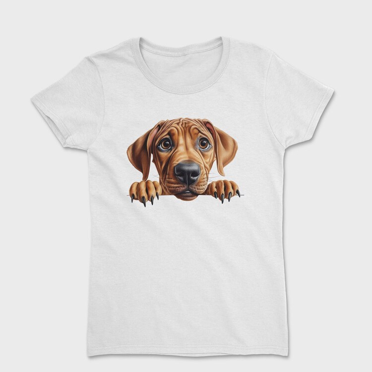 Rhodesian Ridgeback Peeking, Tricou Femei
