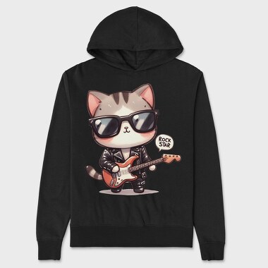 Rockstar Cat Roar, Hanorac Oversize Barbati (Unisex)