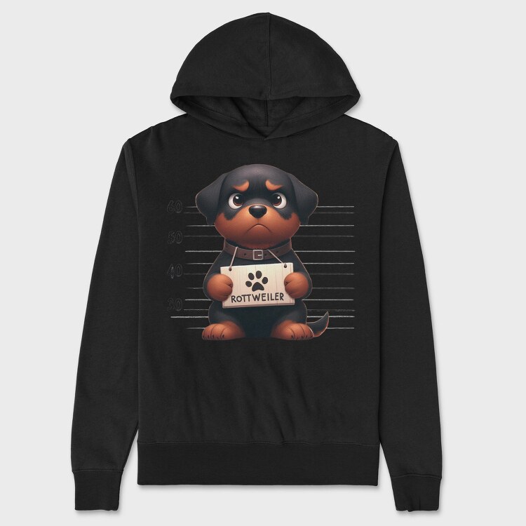 Rottweiler Mugshot, Hanorac Oversize Barbati (Unisex)