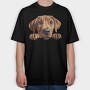 Rhodesian Ridgeback Peeking, Tricou Oversize Barbati (Unisex)
