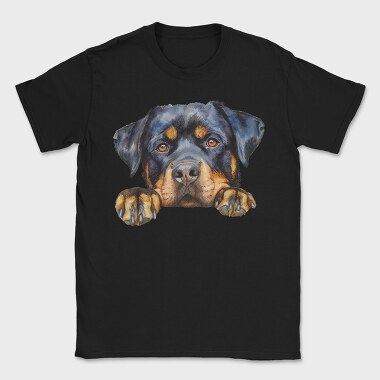 Rottweiler Peeking Face, Tricou Barbati (Unisex)