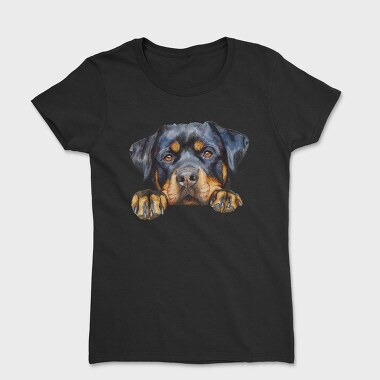 Rottweiler Peeking Face, Tricou Femei