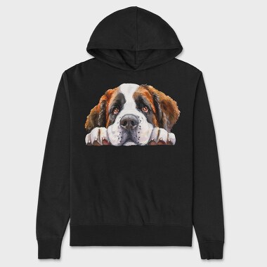 Saint Bernard Peeking, Hanorac Oversize Barbati (Unisex)