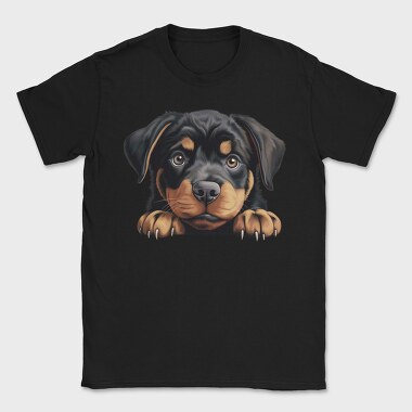 Rottweiler Peeking, Tricou Barbati (Unisex)