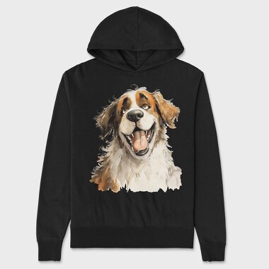 Saint Bernard Smile, Hanorac Oversize Barbati (Unisex)