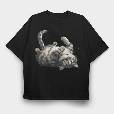 Rolling Cat Sublimation, Tricou Oversize Barbati (Unisex)
