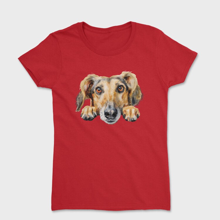 Saluki Peeking Face, Tricou Femei
