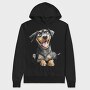 Rottweiler Smile Face, Hanorac Oversize Barbati (Unisex)
