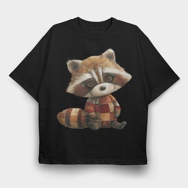 Red Panda Patchwork, Tricou Oversize Barbati (Unisex)