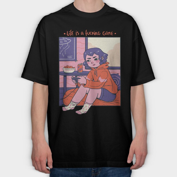 Comfy Chill Girl 6, Tricou Oversize Barbati (Unisex)