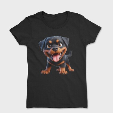 Rottweiler Smiling Face, Tricou Femei