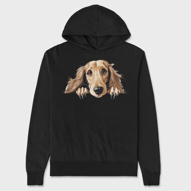 Saluki Peeking, Hanorac Oversize Barbati (Unisex)