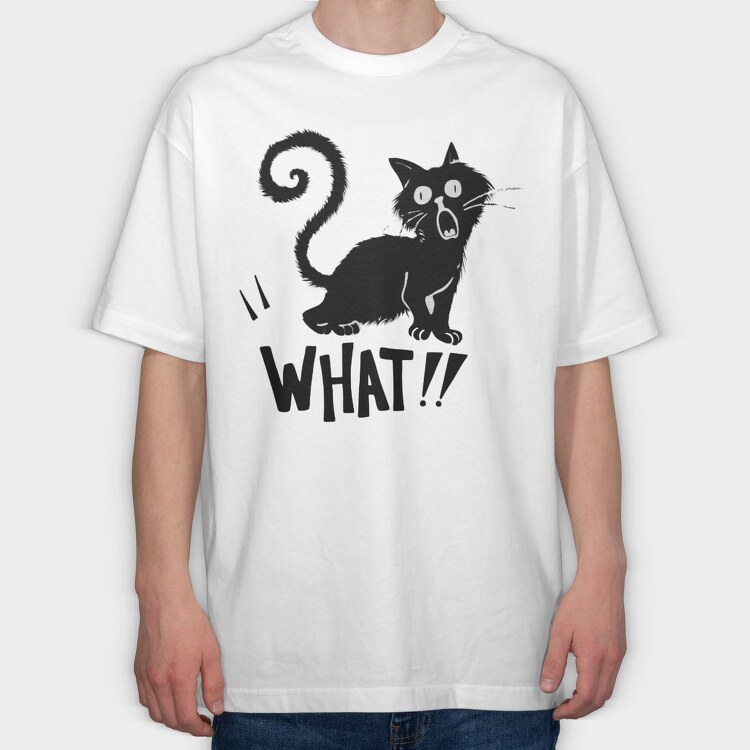 Scared Cat Scream, Tricou Oversize Barbati (Unisex)
